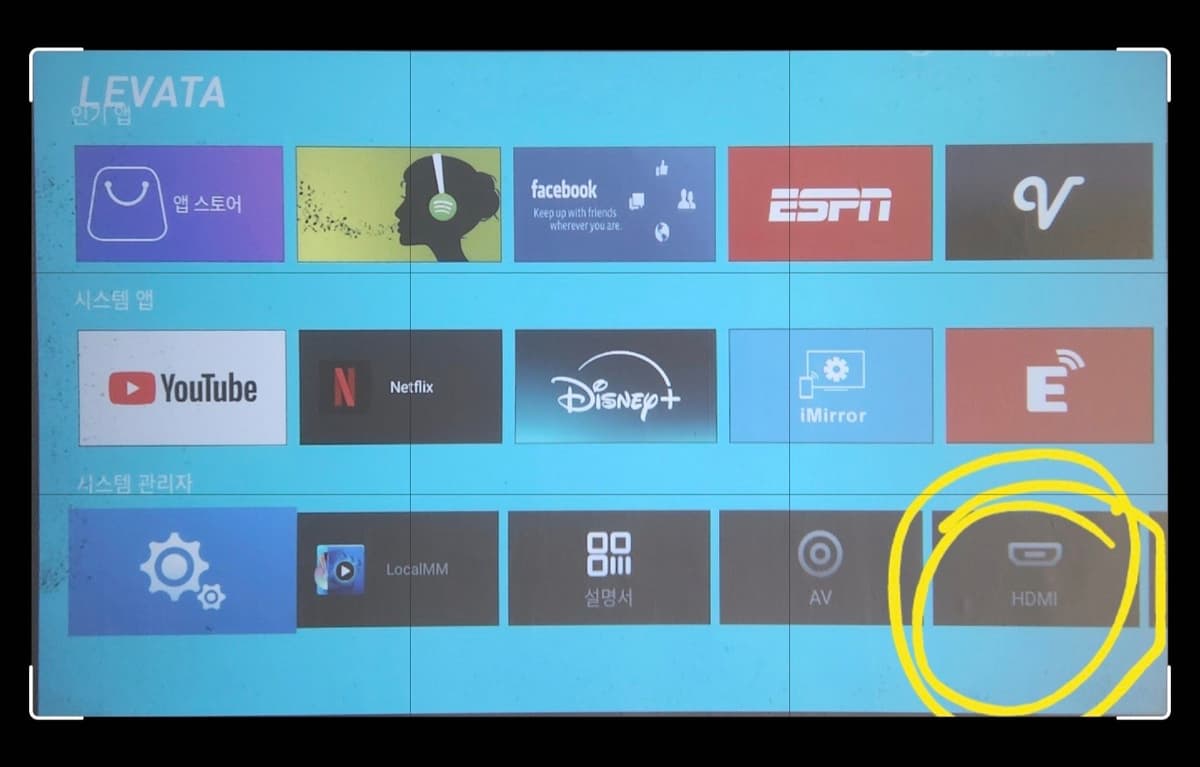HDMI connection